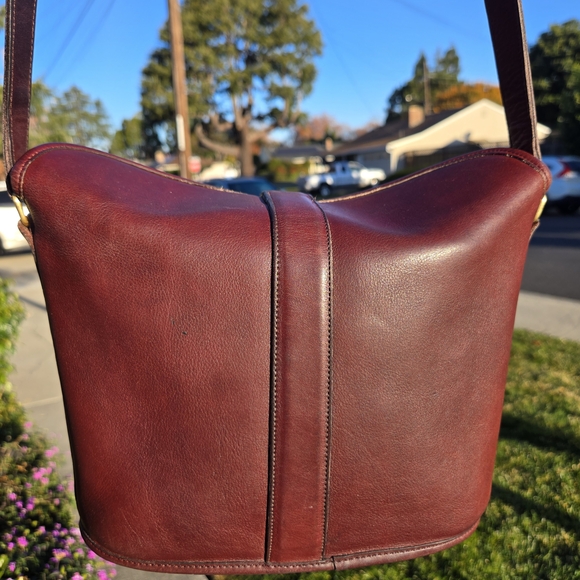 Vintage Coach Binocular Bag 9853 - Rare Burgundy - Picture 3 of 8